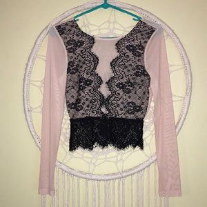 Sexy mesh flesh tone crop top!